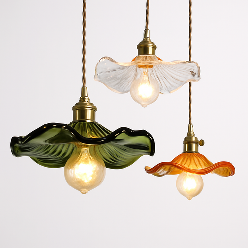 lustre suspendu en verre vintage pour intérieur nordique