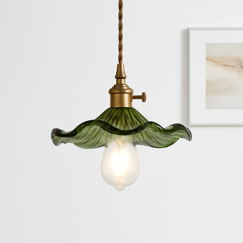 lustre suspendu en verre vintage pour intérieur nordique - vue 3 sur 9