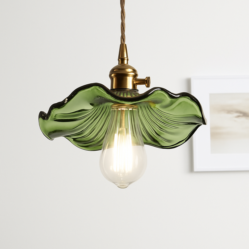 lustre suspendu en verre vintage pour intérieur nordique