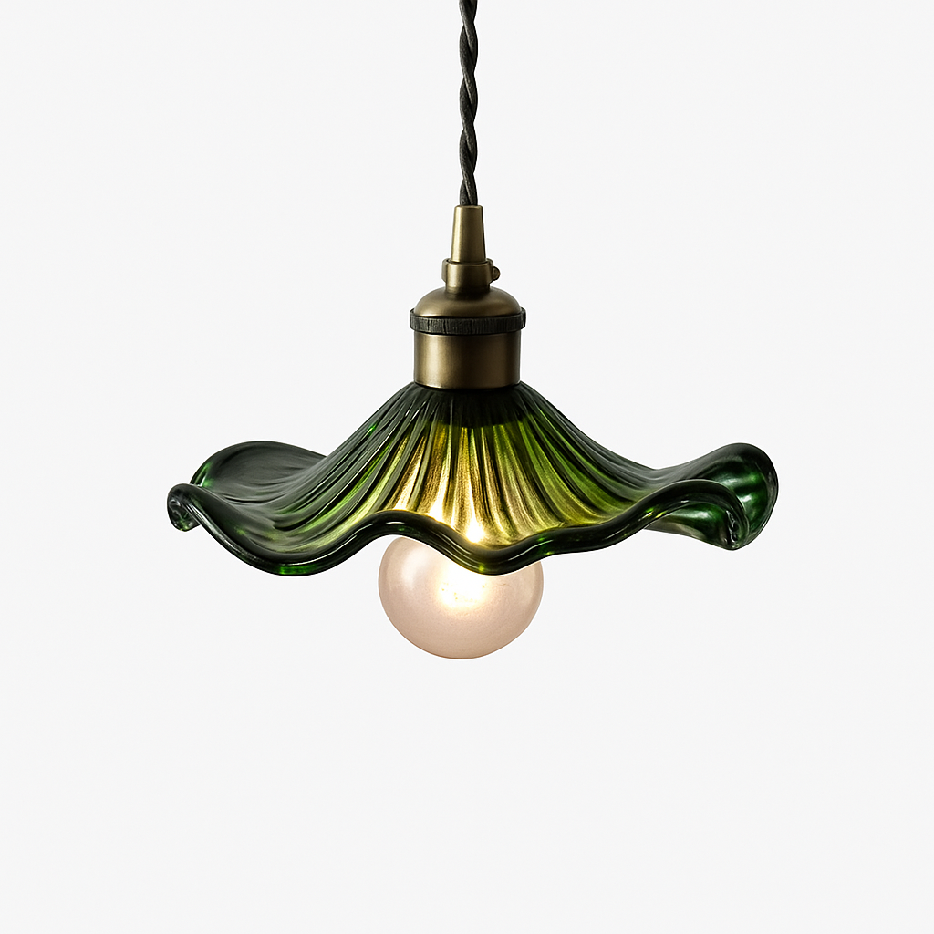 lustre suspendu en verre vintage pour intérieur nordique - vue 4 sur 9