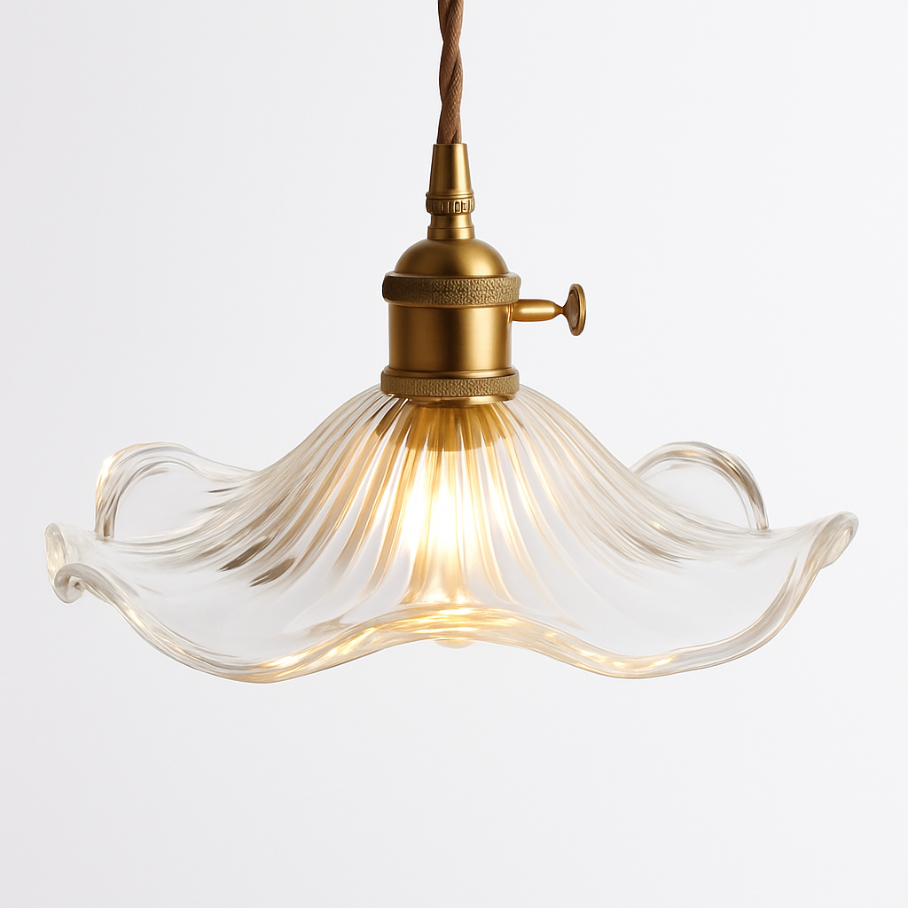 lustre suspendu en verre vintage pour intérieur nordique - vue 5 sur 9