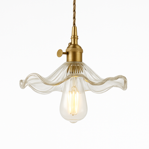 lustre suspendu en verre vintage pour intérieur nordique - vue 7 sur 9