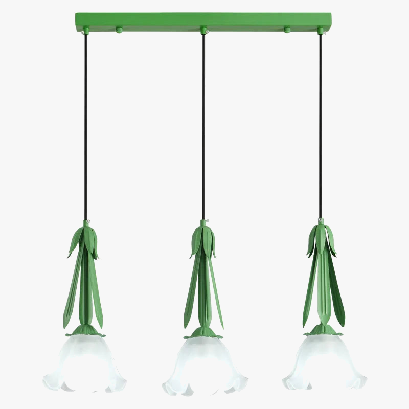 lustre suspendu à led en verre blanc laiteux à 3 têtes