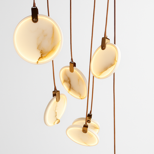 lustre suspendu moderne en marbre pour décoration ronde