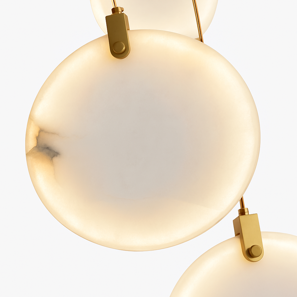 lustre suspendu moderne en marbre pour décoration ronde - vue 7 sur 10