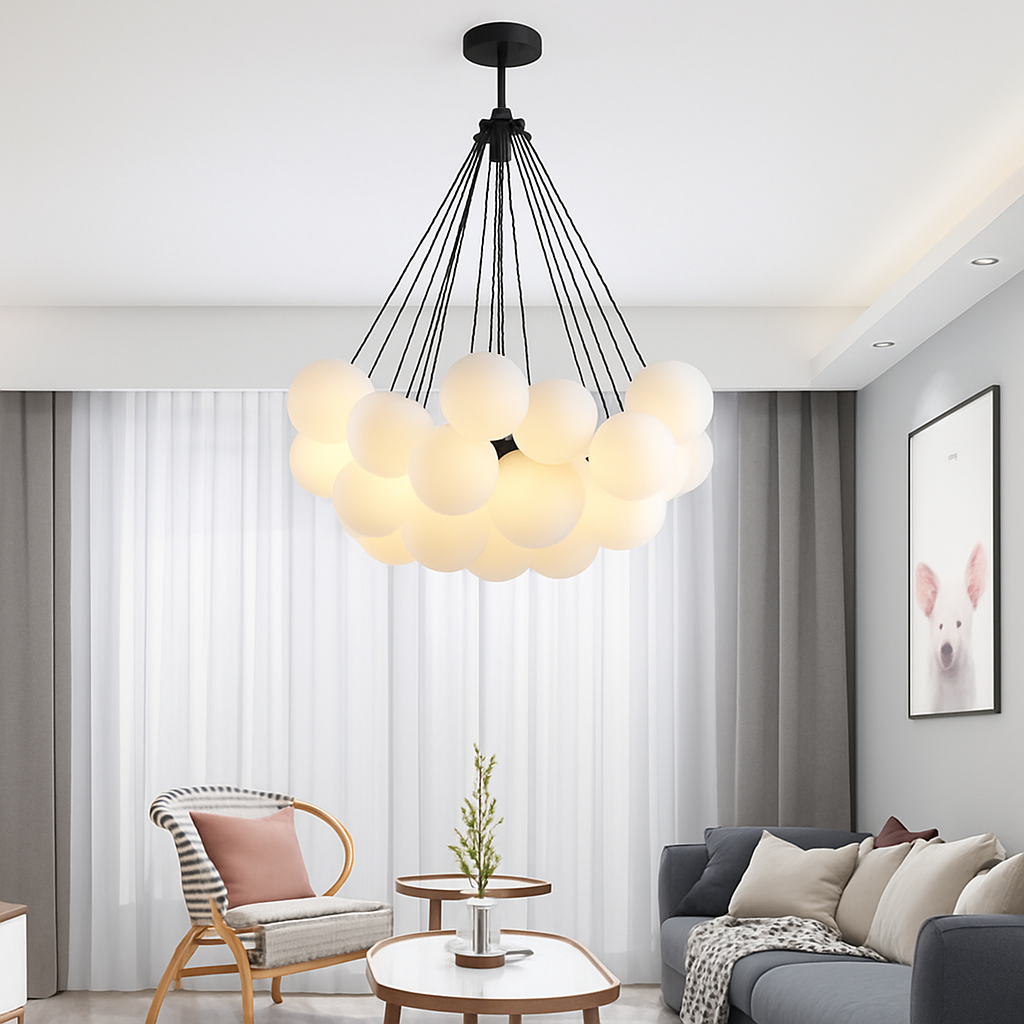 lustre suspendu moderne en verre pour décoration intérieure - vue 3 sur 7
