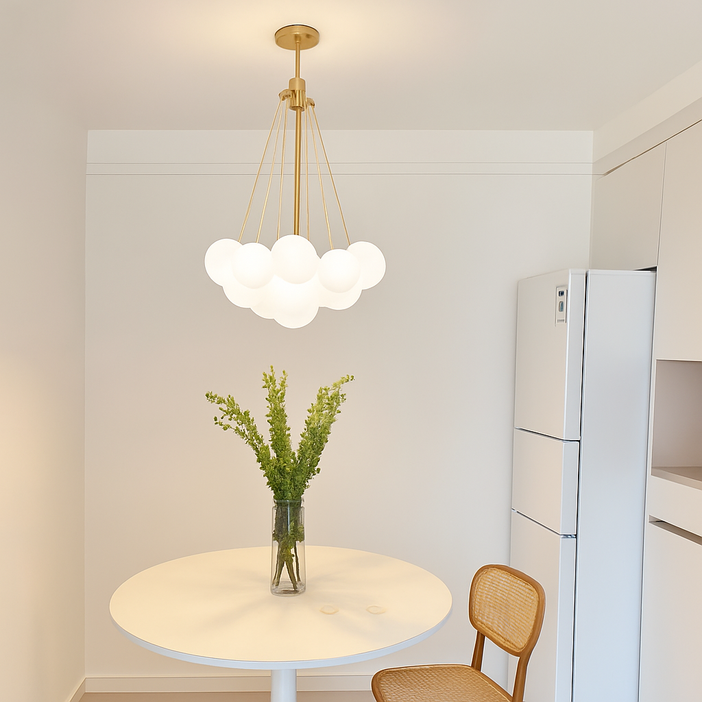 lustre suspendu moderne en verre pour décoration intérieure - vue 5 sur 7