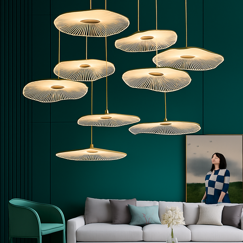 Lustre Villa Moderne Minimaliste Luxe Créatif Tournant Escalier Long