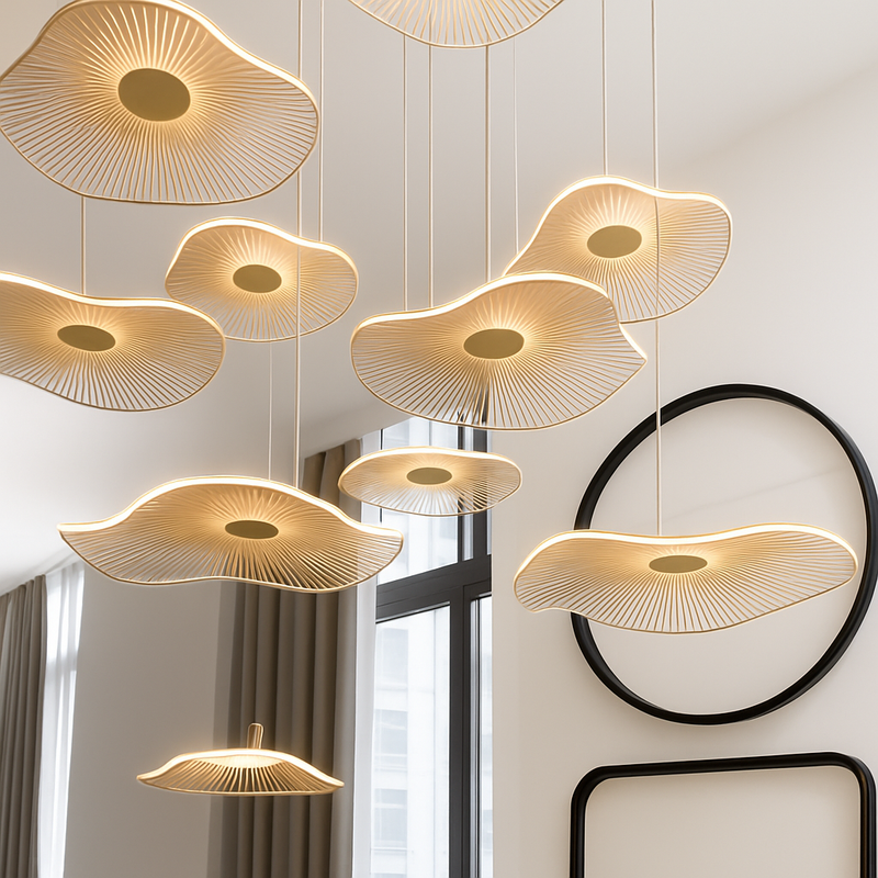 Lustre Villa Moderne Minimaliste Luxe Créatif Tournant Escalier Long