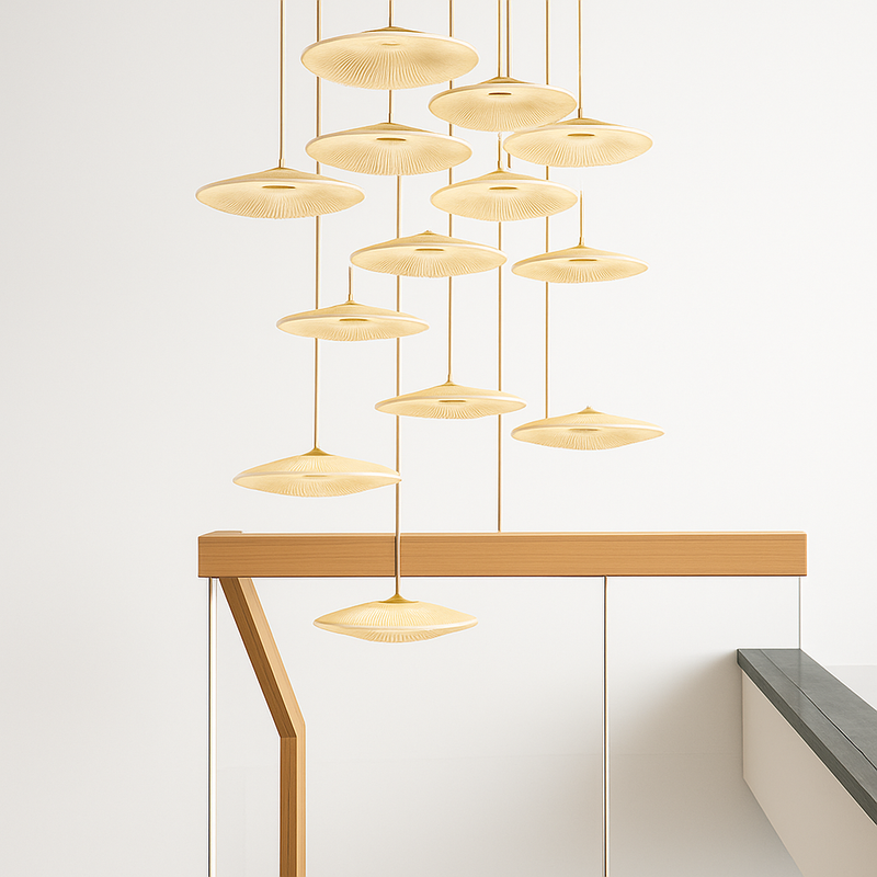 Lustre Villa Moderne Minimaliste Luxe Créatif Tournant Escalier Long