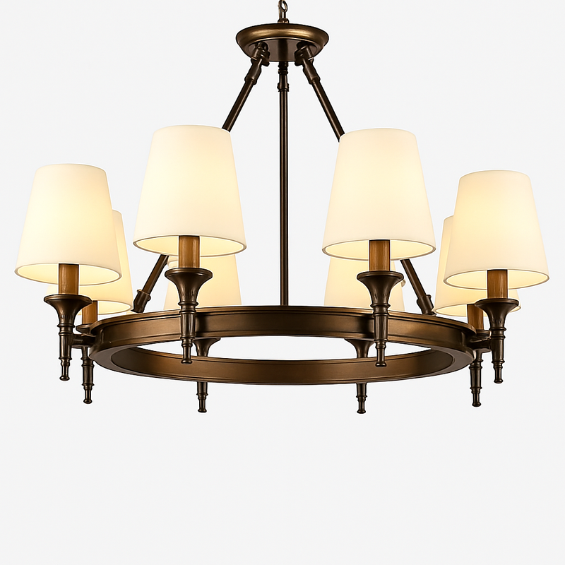 lustre vintage américain en tissu style campagnard pour intérieur
