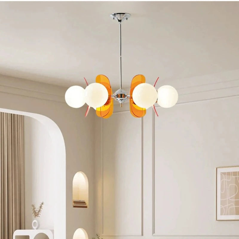 lustre vintage bauhaus en verre design artistique pour décoration intérieure