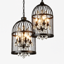 lustre vintage cage à oiseaux en cristal pour bars et restaurants