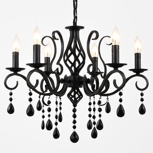 lustre vintage en cristal et fer forgé pour un éclairage élégant - vue 2 sur 15