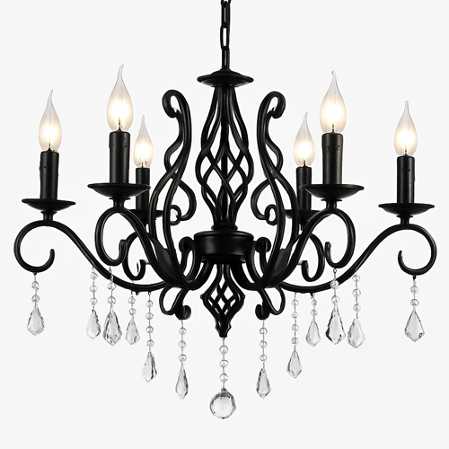 lustre vintage en cristal et fer forgé pour un éclairage élégant - vue 3 sur 15