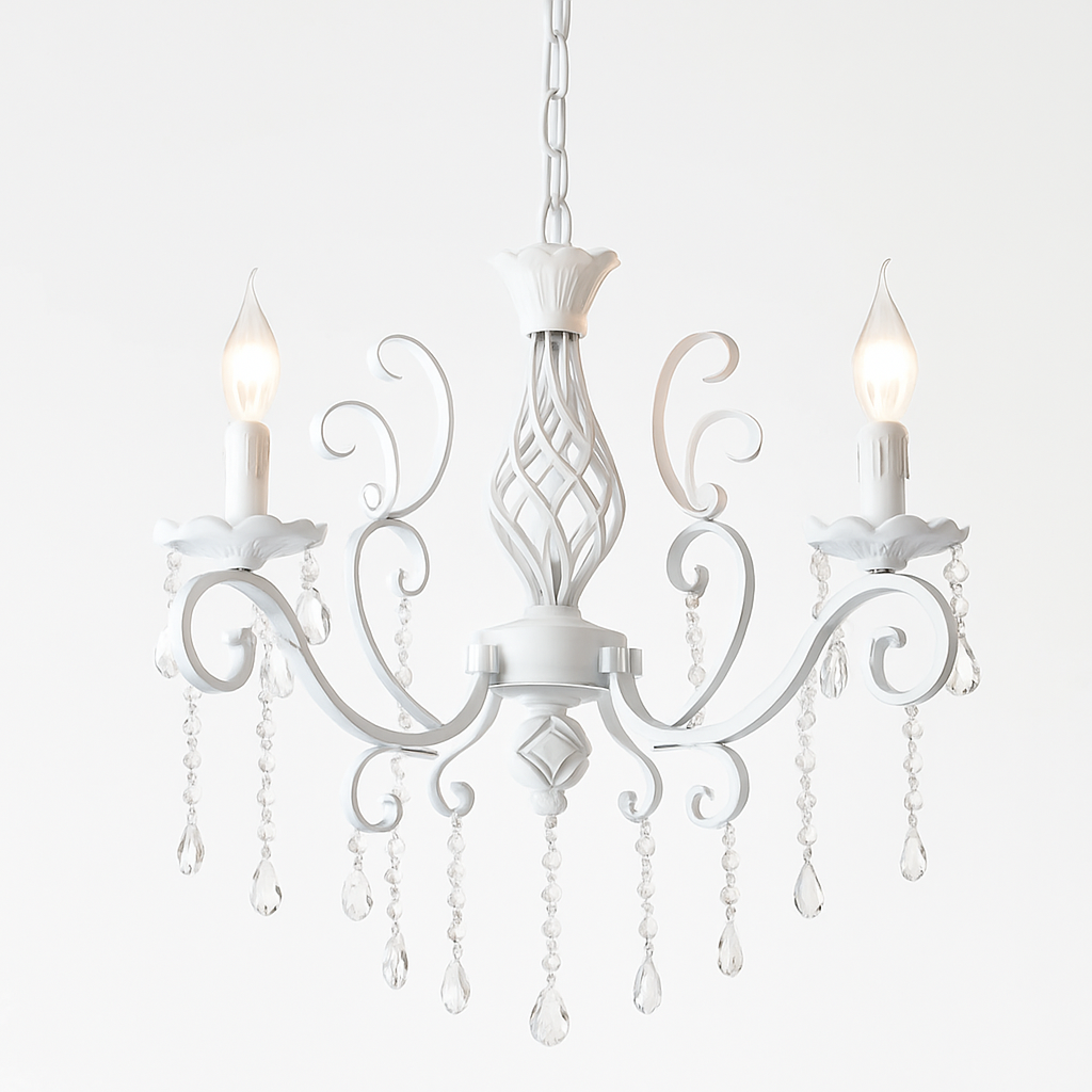 lustre vintage en cristal et fer forgé pour un éclairage élégant - vue 3 sur 10