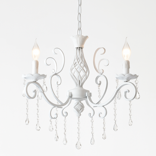 lustre vintage en cristal et fer forgé pour un éclairage élégant - vue 4 sur 10
