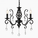 lustre vintage en cristal et fer forgé pour un éclairage élégant