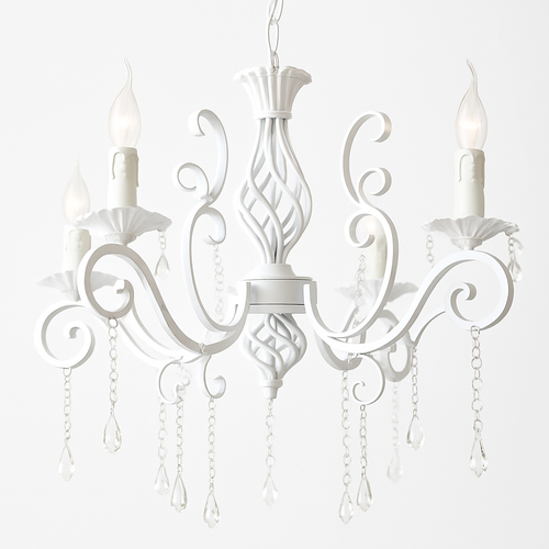 lustre vintage en cristal et fer forgé pour un éclairage élégant - vue 5 sur 10