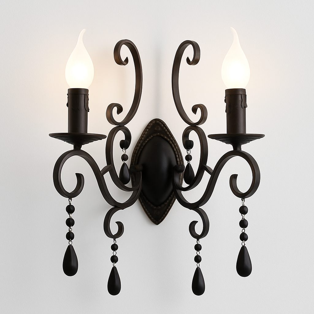 lustre vintage en cristal et fer forgé pour un éclairage élégant - vue 6 sur 15