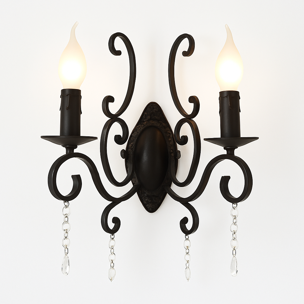 lustre vintage en cristal et fer forgé pour un éclairage élégant - vue 9 sur 15
