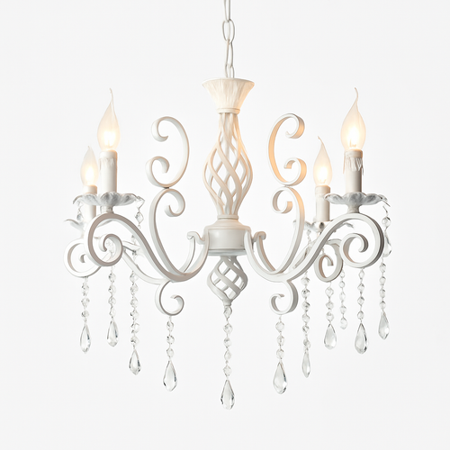 lustre vintage en cristal et fer forgé pour un éclairage élégant - vue 10 sur 10