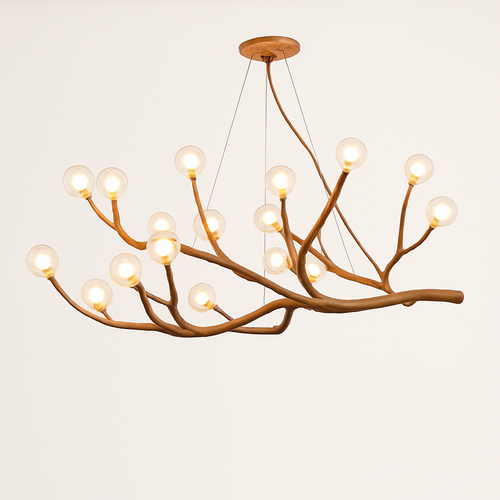 lustre vintage en résine avec branches d'arbre led - vue 6 sur 18