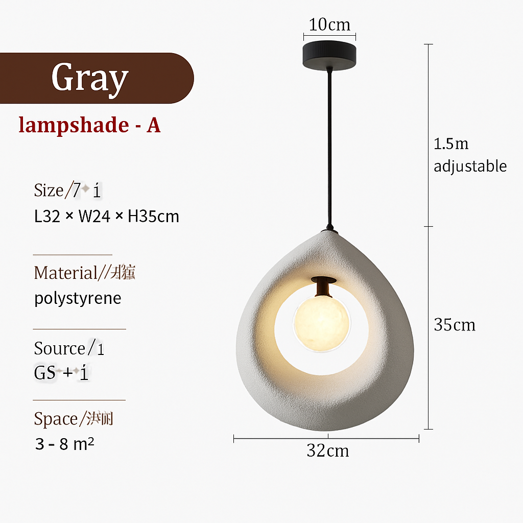 lustre wabi sabi japonais minimaliste led décoratif