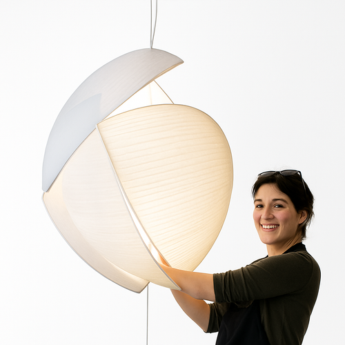 lustre wabi-sabi led en soie japonaise pour décoration maison