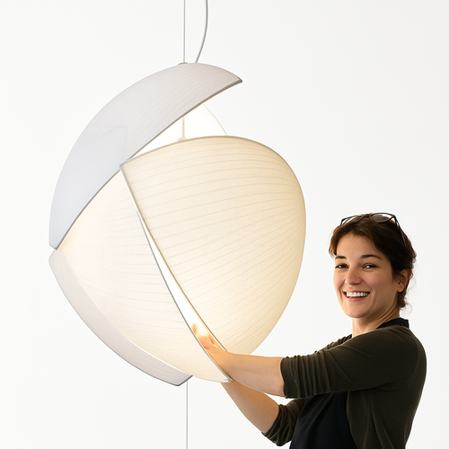 lustre wabi-sabi led en soie japonaise pour décoration maison