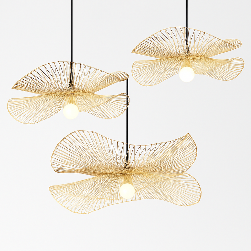 Lustres en osier tissé en bambou