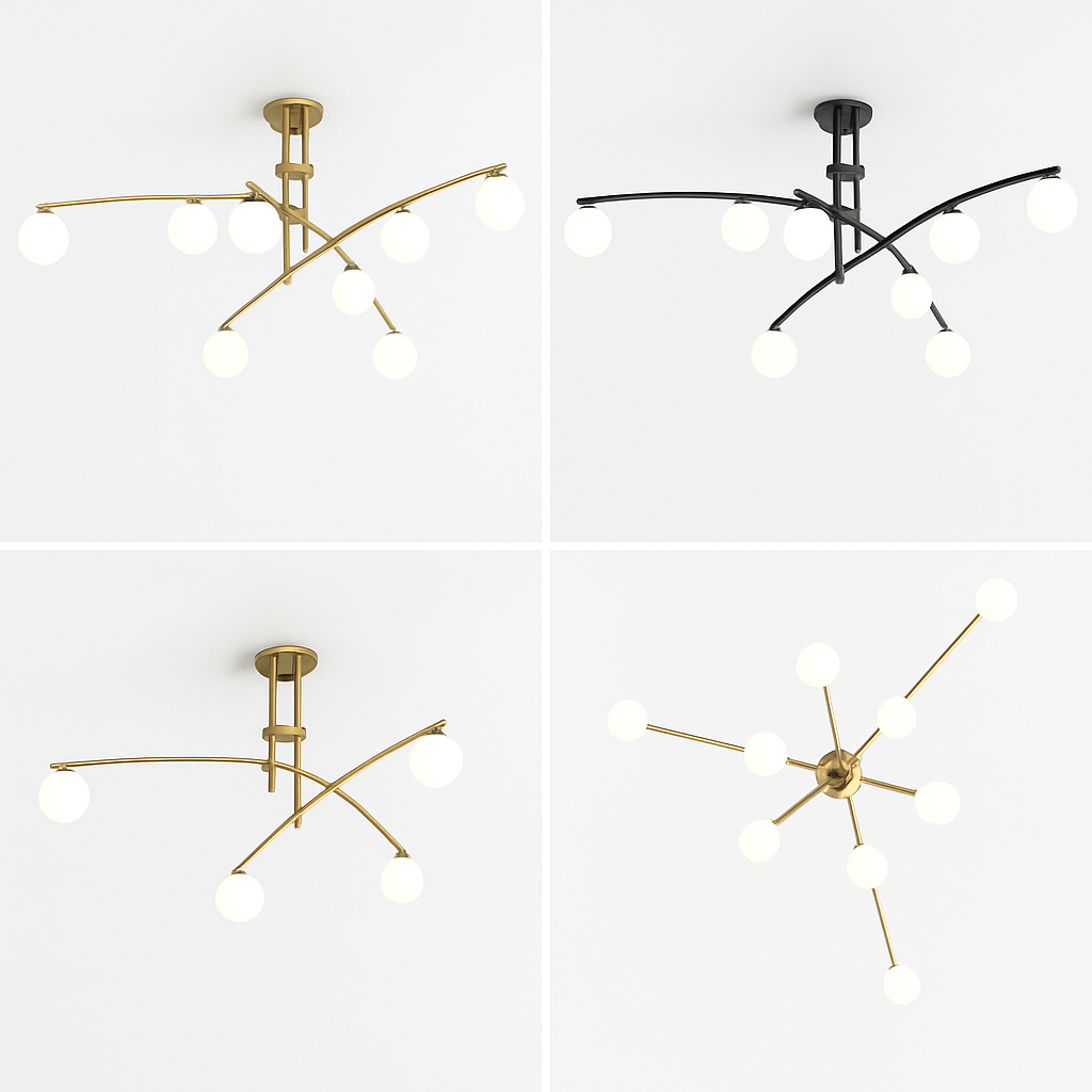 lustres en verre pour barre de suspension cuisine - vue 6 sur 12