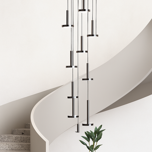 lustres modernes led pour escalier de luxe et cafés