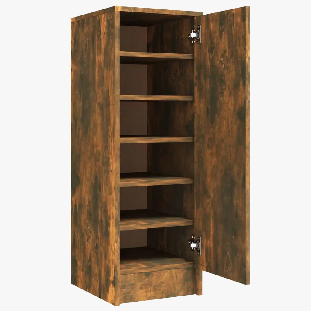 meuble à chaussures en chêne fumé design moderne en bois d'ingénierie