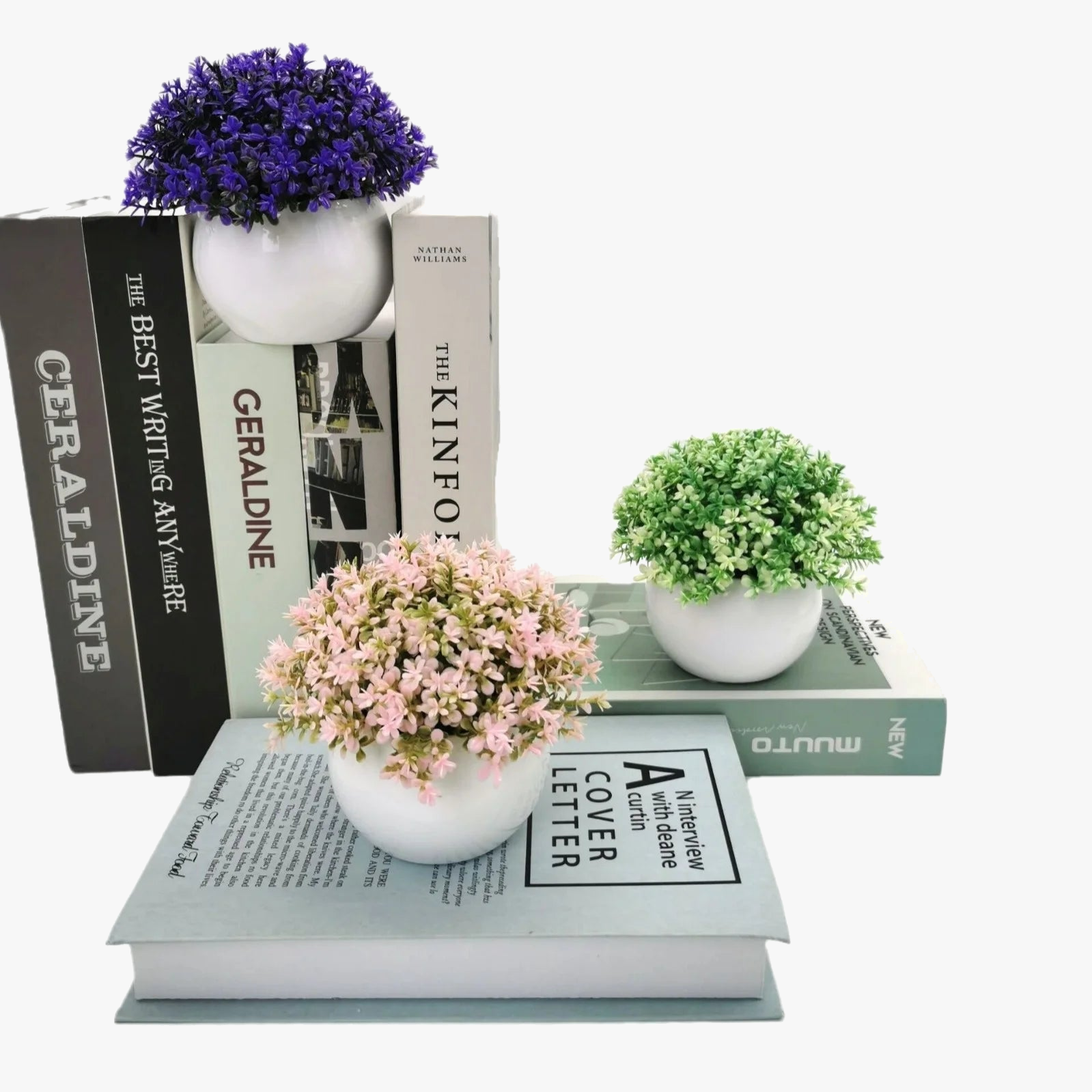 mini plantes artificielles en pot pour décoration intérieure et extérieure