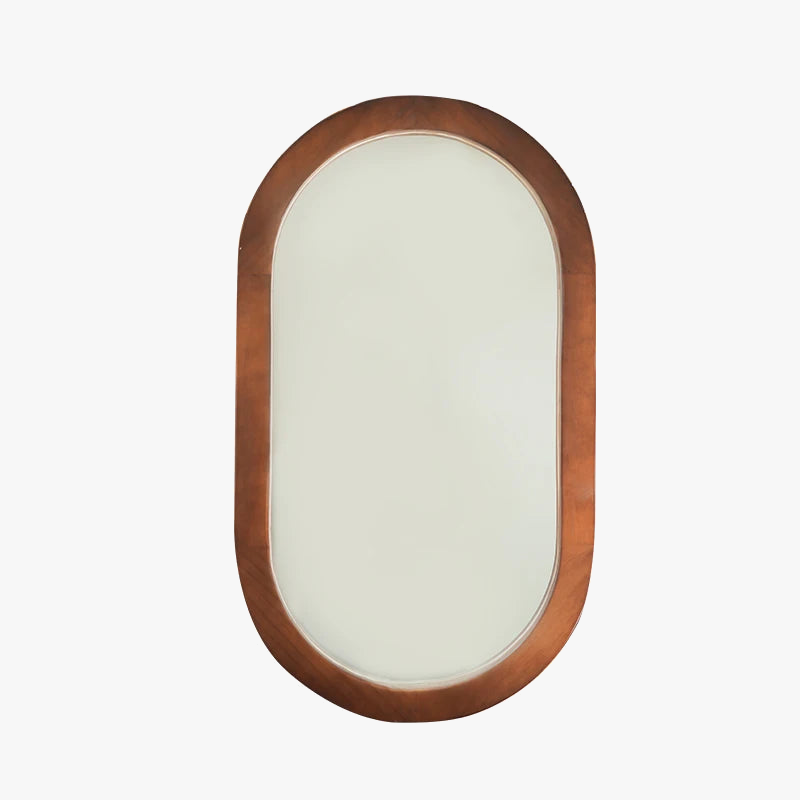 miroir décoratif ovale en bois style nordique vintage