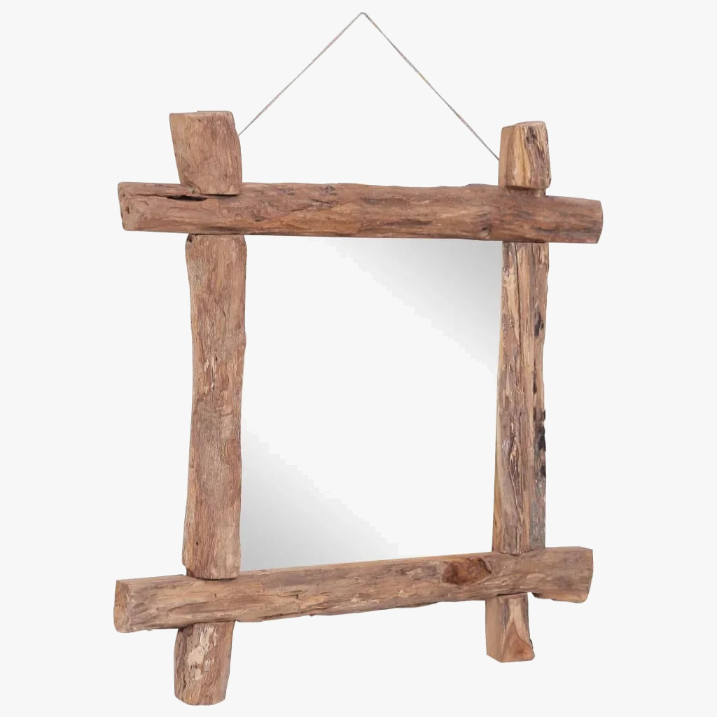 miroir en bois massif décoration murale en rondins naturels