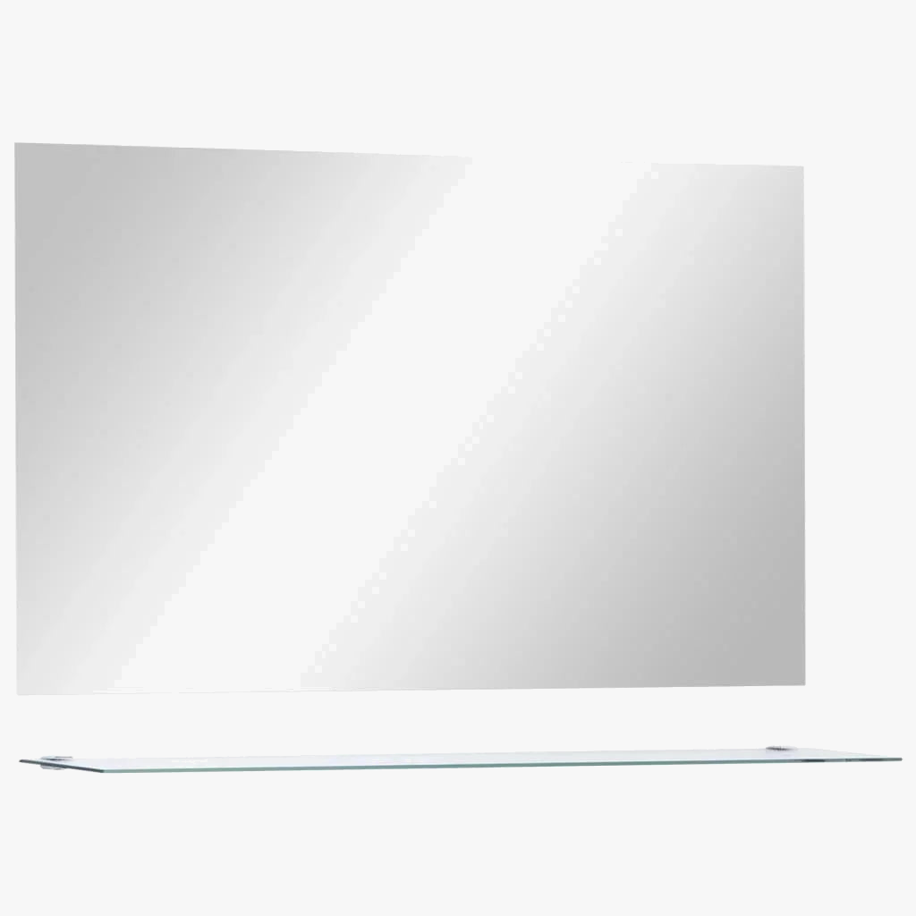 miroir mural avec étagère en verre trempé pour décoration intérieure
