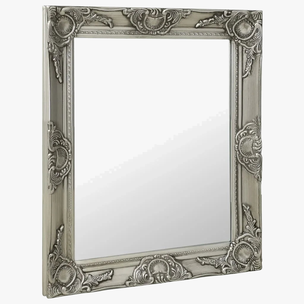 miroir mural baroque argenté pour décoration intérieure élégante