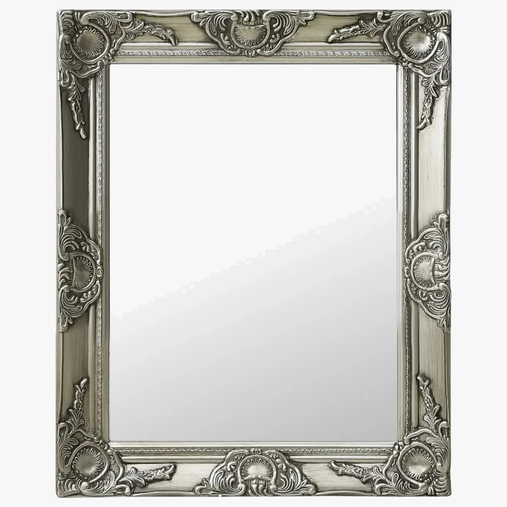 miroir mural baroque argenté pour décoration intérieure élégante