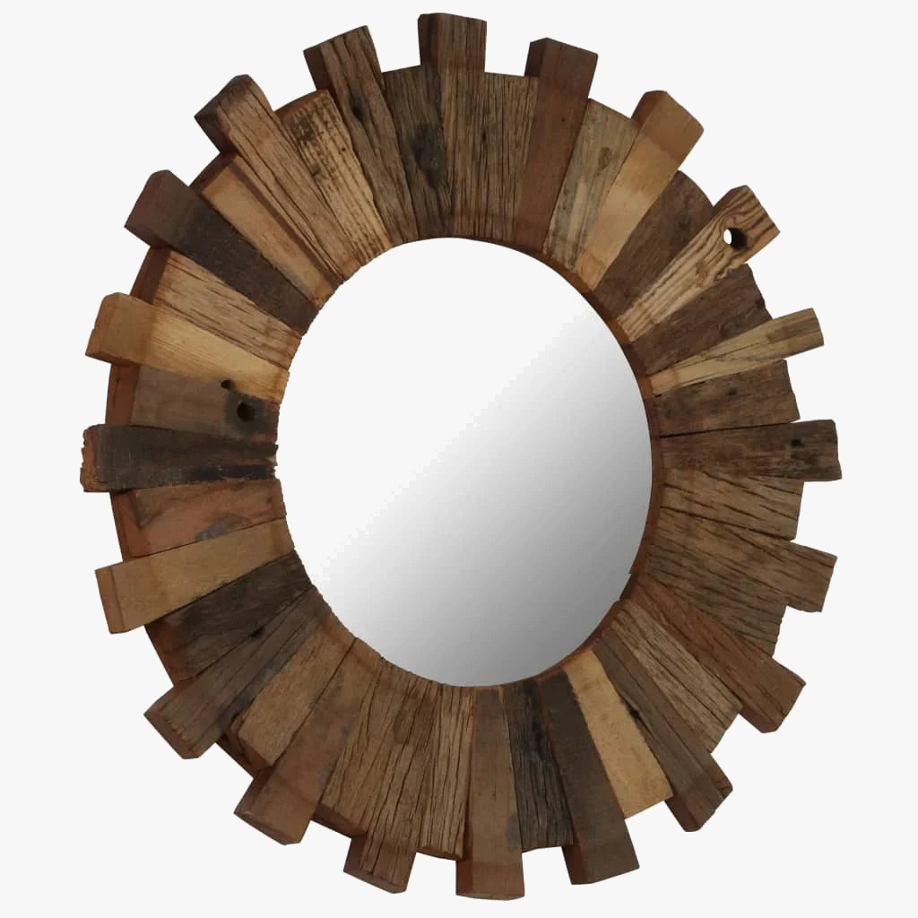 miroir mural en bois massif pour décoration intérieure élégante