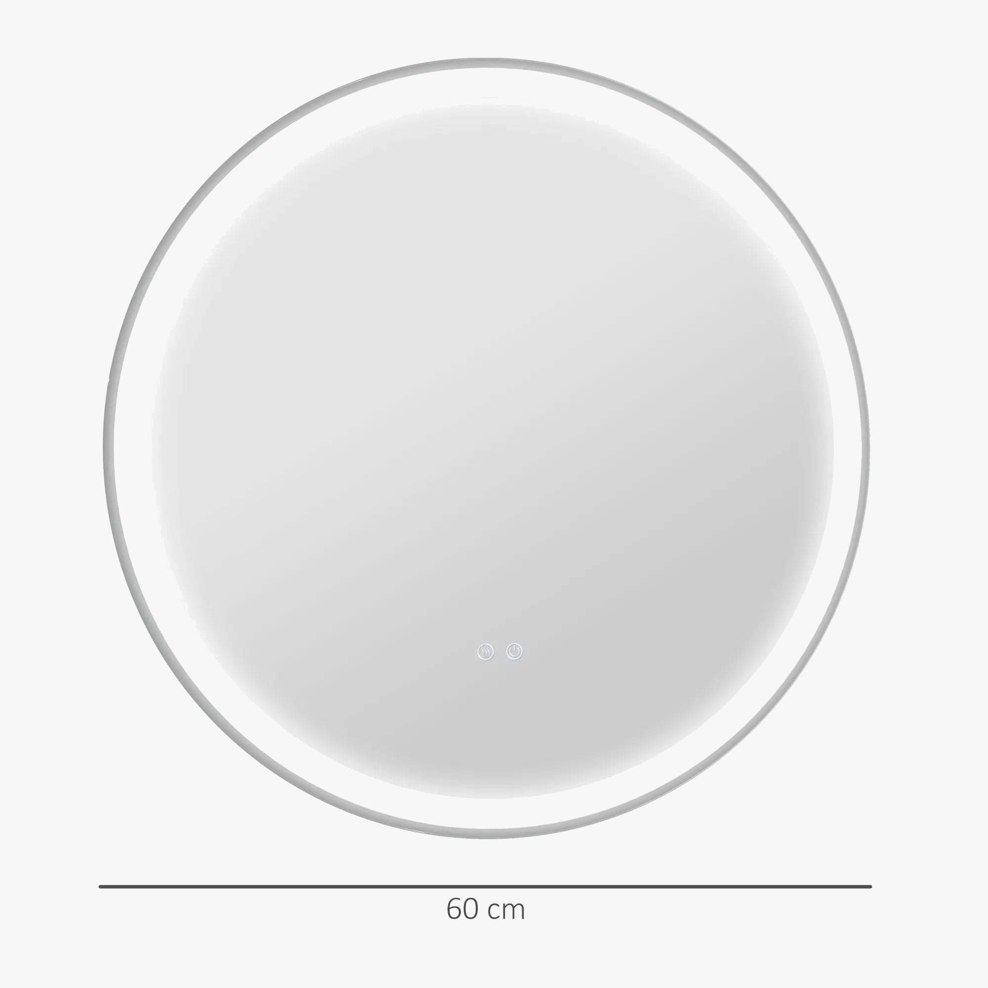 miroir rond avec lumières led réglables antibuée argent