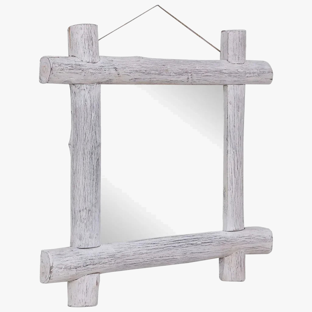 miroir rond en bois massif pour décoration murale élégante