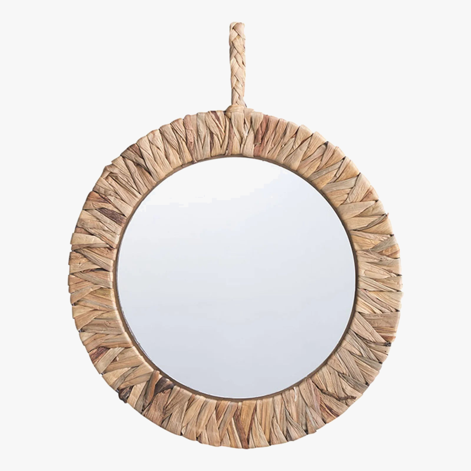 miroir rond en rotin style vintage pour décoration intérieure