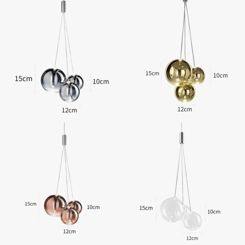 Suspension boule de verre Led moderne pour cuisine salle à manger chambre suspension Design Chrome décor à la maison lustres de restaurant