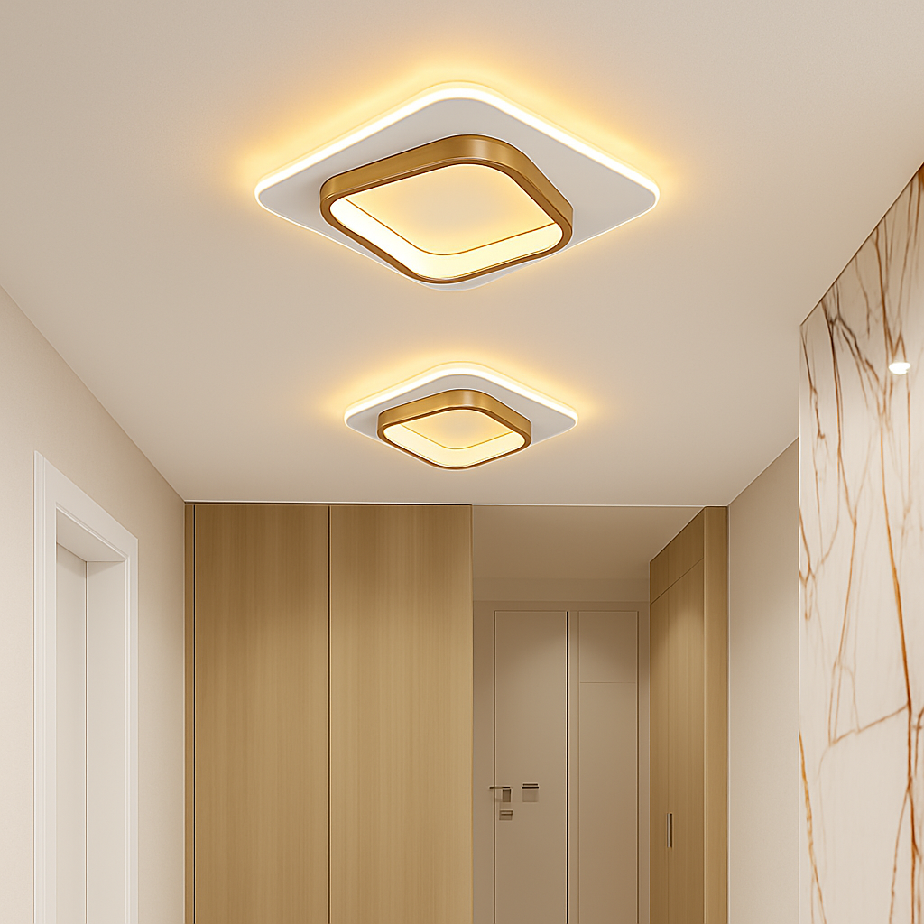 Moderne LED Allée Plafonnier Lustre Pour Couloir Escaliers Foyer Balcon Chambre Salle De Bains Luminaires Intérieur Lustre - vue 5 sur 22