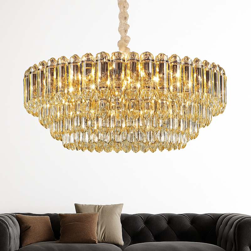 Moderne luxe cristal Led lustres salon décor Led Suspension lampe salle à manger Villa Suspension Luminaire Luminaire