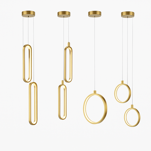 Moderne Minimaliste LED Suspension Lumière Lustre Pour Chambre Restaurant Salon Or Noir Suspension Décoration Lustre