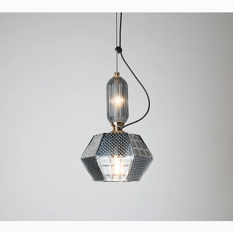 suspension Moderne Vintage Simple fumée gris verre LED cuisine intérieur salon Table de chevet île barre