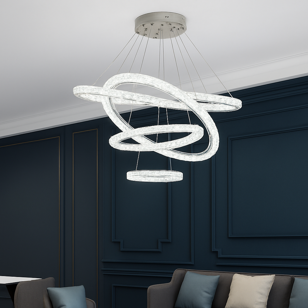 Moonriver Lighting Suspension en cristal modernes pour plafond salon chambre lustre décorations pour la maison suspension lumière lustre - vue 5 sur 14